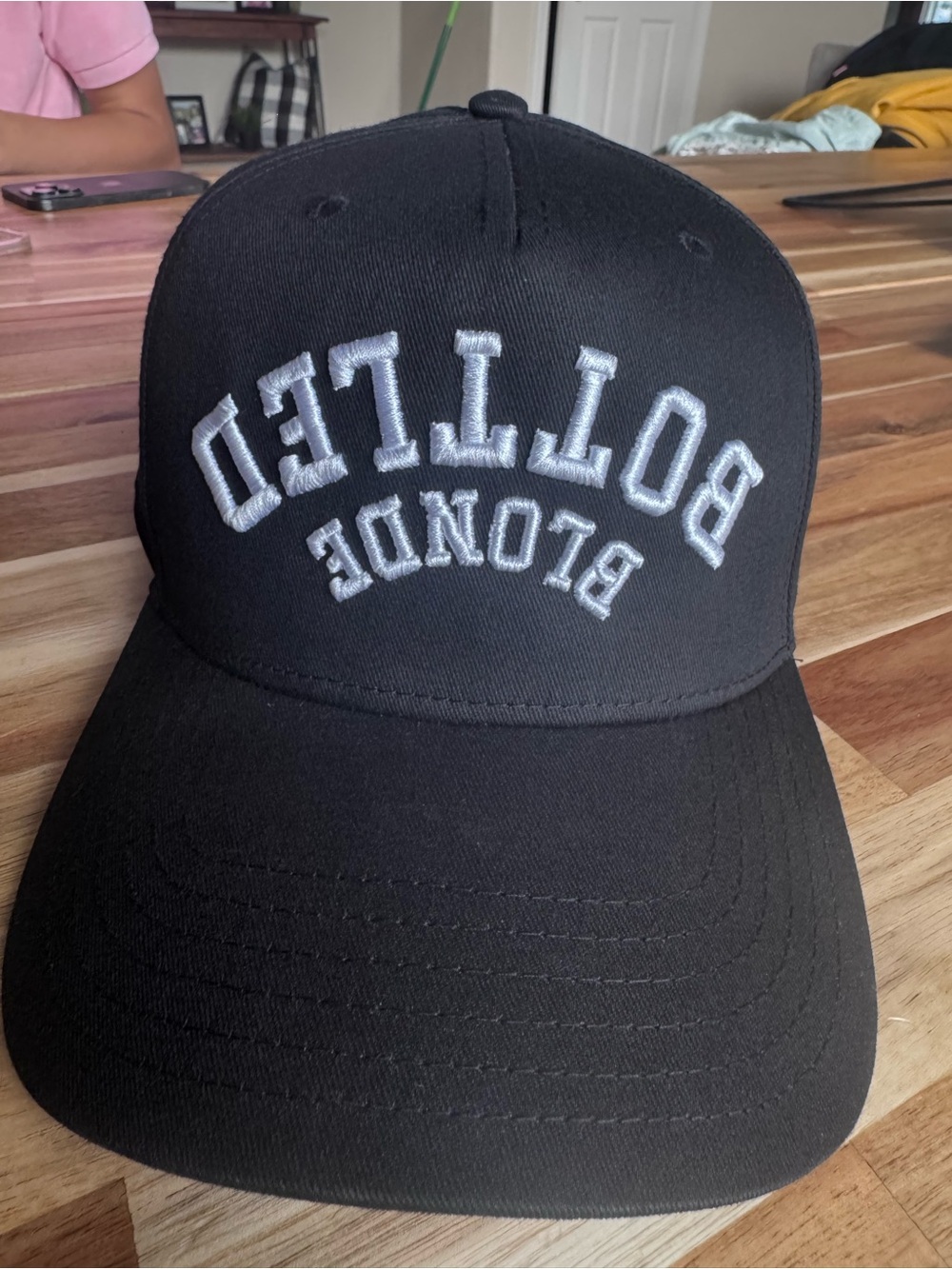 Bottled Blonde Las Vegas Hat Black OTTO Snapback Embroidered Casino Bar Cap
